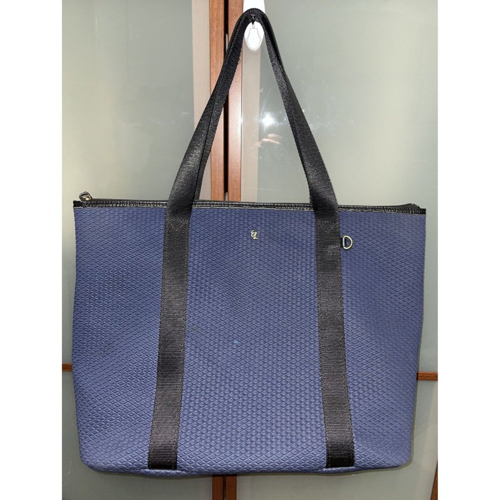 Elliott Lucca Olvera Neoprene Navy Blue Laptop Weekender XL Shoulder Bag Tote